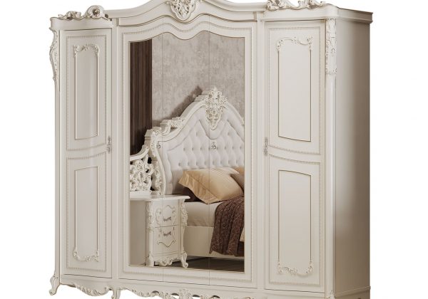 Спальня Джоконда (кровать 1,8 м.; шкаф 5-ти дв.; туалетный стол) крем