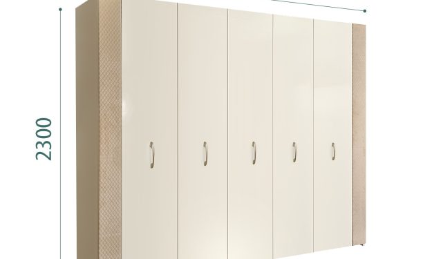 Спальня Paradise (кровать 1,6 м.; шкаф 5-ти дв.; комод) слоновая кость