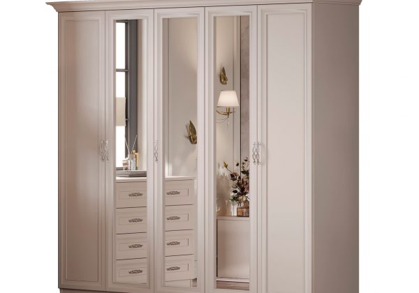 Спальня Адель (кровать 1.8 м.; шкаф 5-ти дв.; комод) бежевый