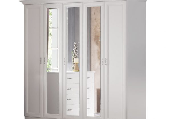 Спальня Анет (кровать 1.8 м.; шкаф 5-ти дв.; комод) белый