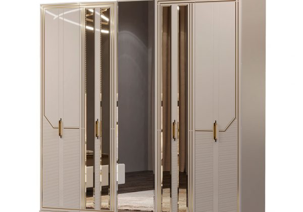 Спальня Стефани (кровать 1.8 м.; шкаф 5-ти дв.; туалетный стол) крем