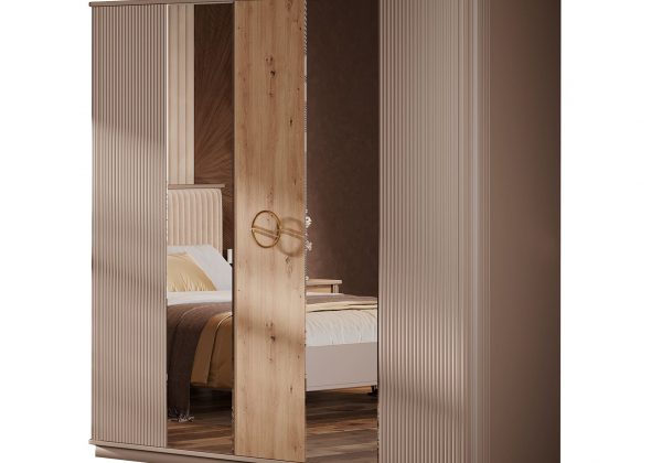 Спальня Мадрид (кровать 1.8 м.; шкаф 5-ти дв.; комод) бежевый