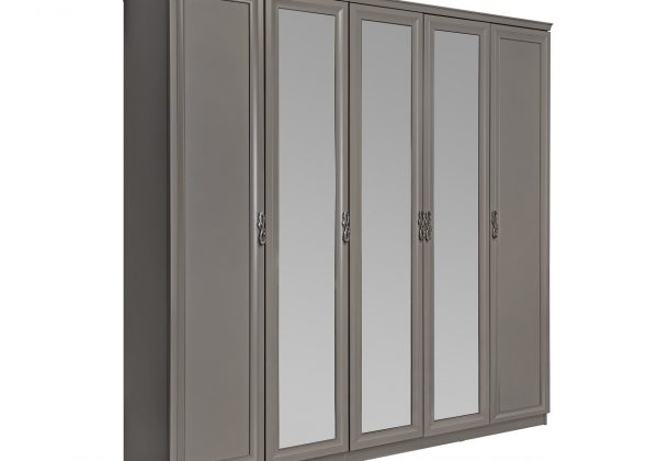 Спальня Мишель Лайт (кровать 1.8 м.; шкаф 5-ти дв.; комод) серый камень
