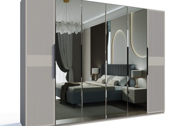 Спальня Стелла (кровать 1.8 м.; шкаф 6-ти дв.; комод) серый