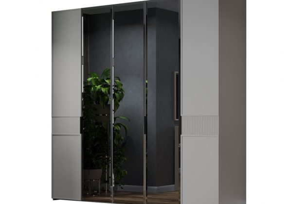 Спальня Афина (кровать 1.8 м.; шкаф 5-ти дв.; комод) серый